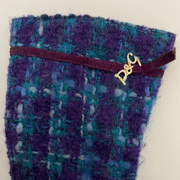 D&G BOOTS 1996 PURPLE SUEDE AND TARTAN WOOL MULTI IT37 used - Picture 15 of 16